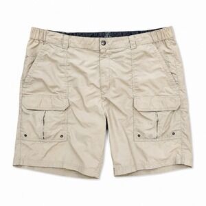 Croft&Barrow Cargo Shorts Men 42 Khaki Nylon Ripstop Hiking Outdoor Lightweight
